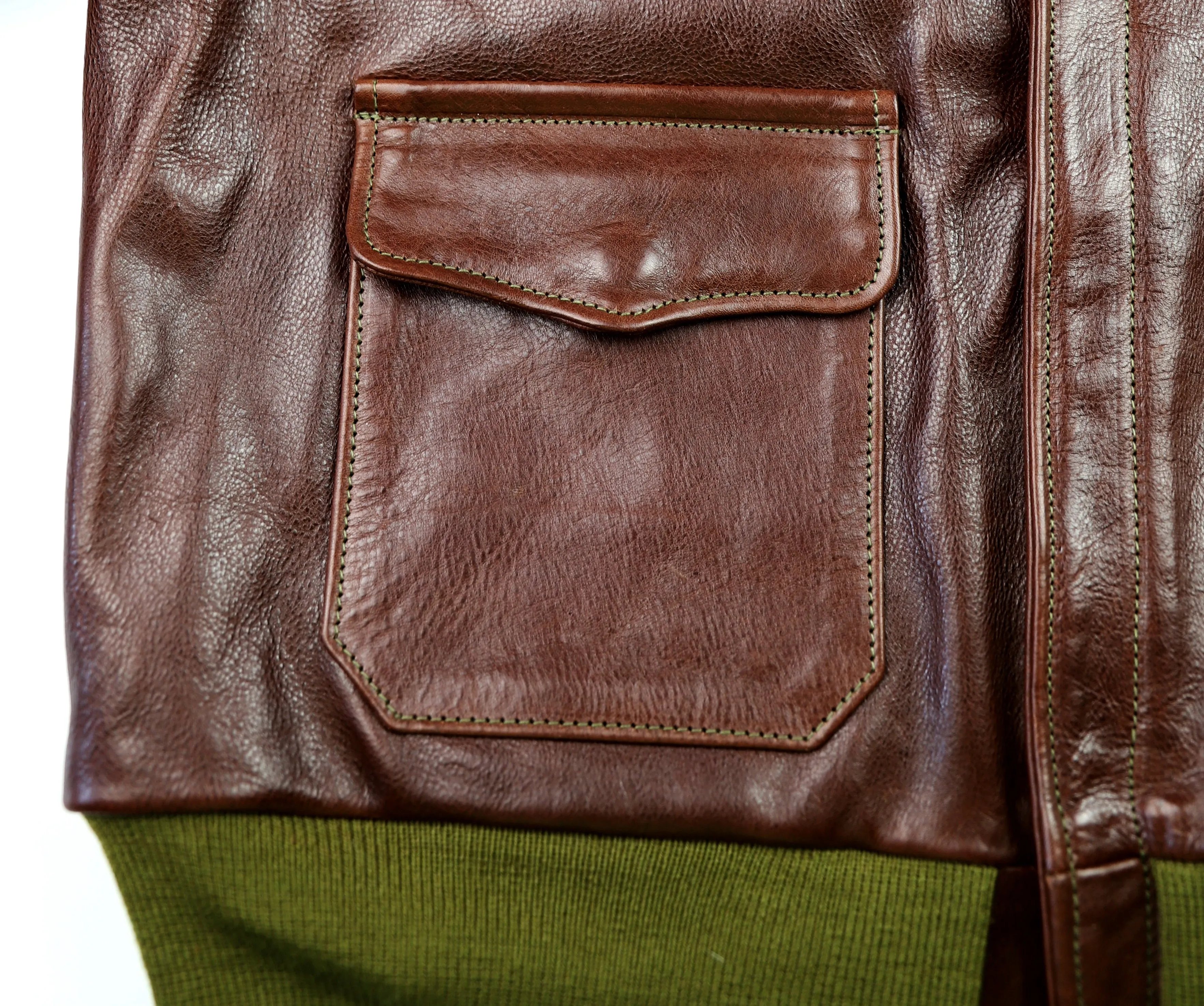 Aero A-2 Military Flight Jacket, size 44, Tobacco Badalassi Cowhide