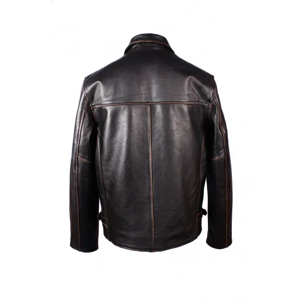 Classic Blouson Punk Rock Street Fashion Leather Punk Antique Jacket 117A