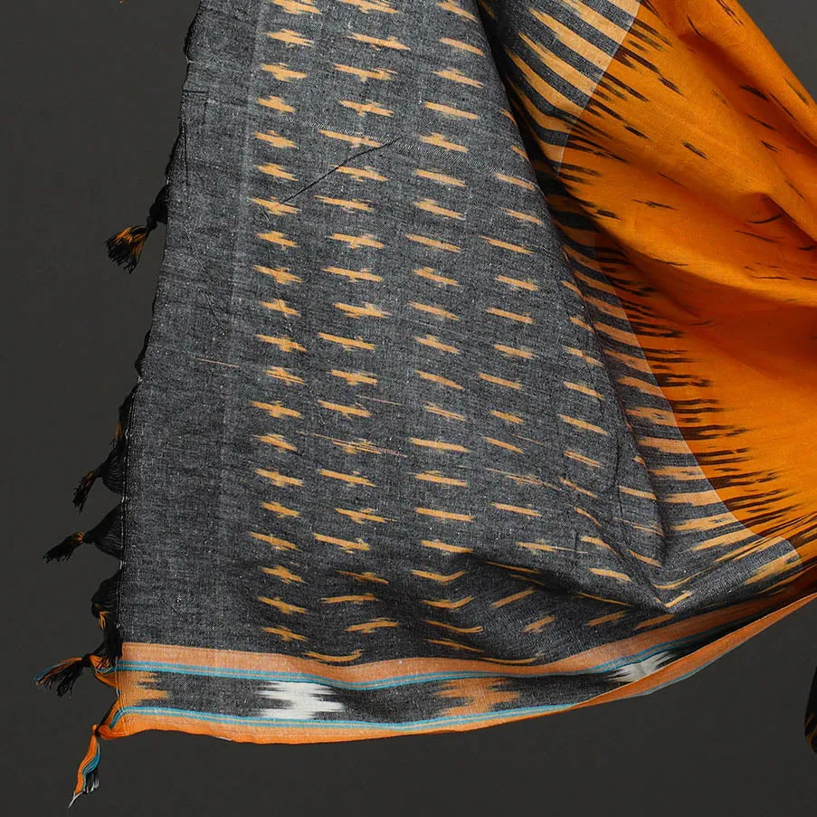 Grey - 3pc Cotton Handloom Pochampally Ikat Dress Material 13