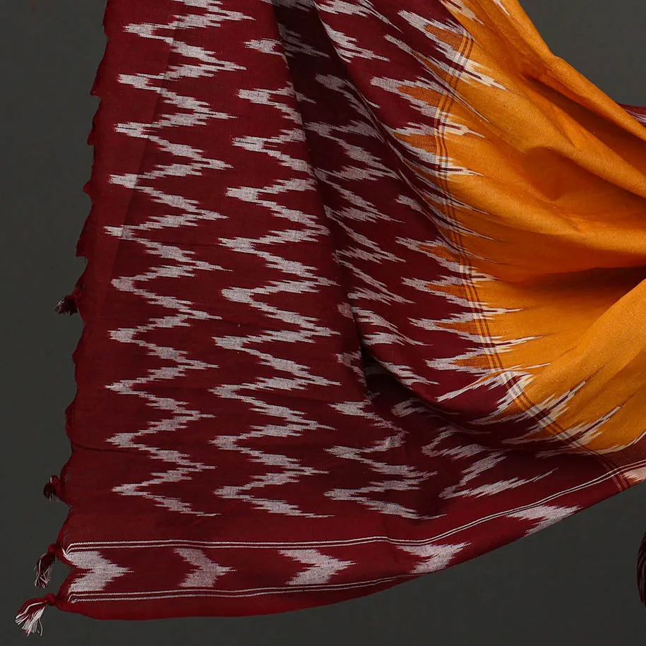Maroon - 3pc Cotton Handloom Pochampally Ikat Dress Material 03