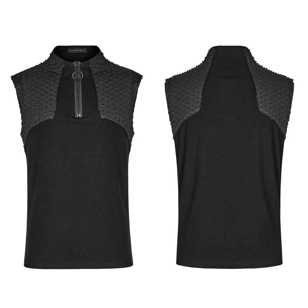 Men's Punk Bubble Zipper Tank Top
