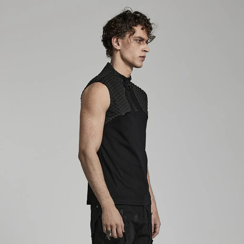 Men's Punk Bubble Zipper Tank Top