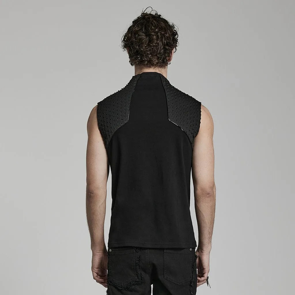 Men's Punk Bubble Zipper Tank Top