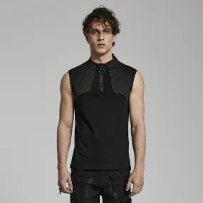 Men's Punk Bubble Zipper Tank Top