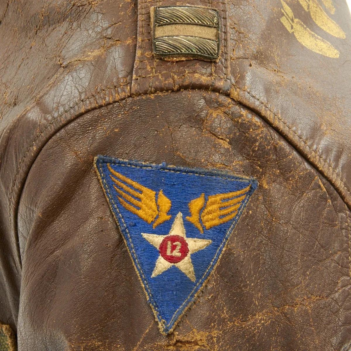 Original U.S. WWII B-25 Bomber Trouble Bruin A-2 Flight Jacket - 488th Bomb Squadron