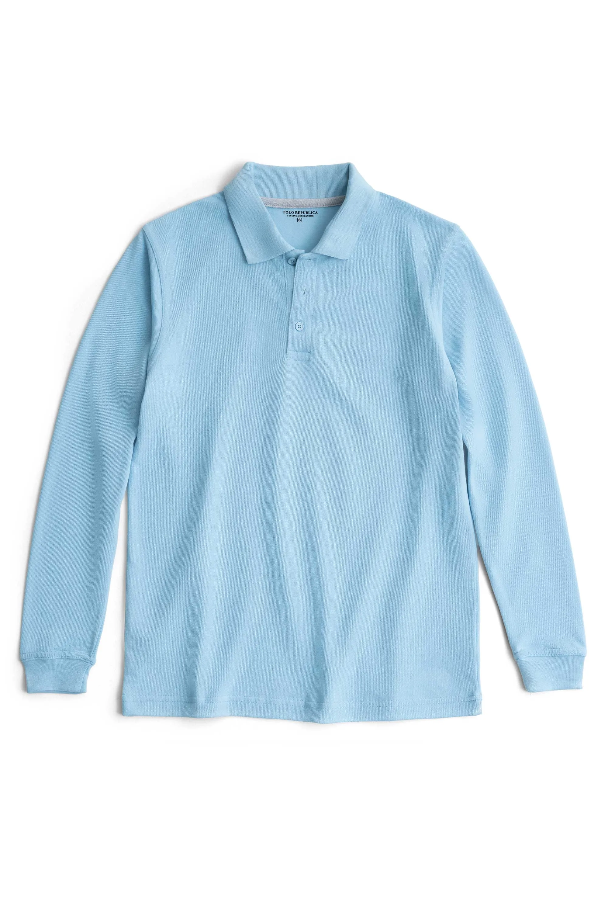 Polo Republica Men's Long Sleeve Pique Polo Shirt