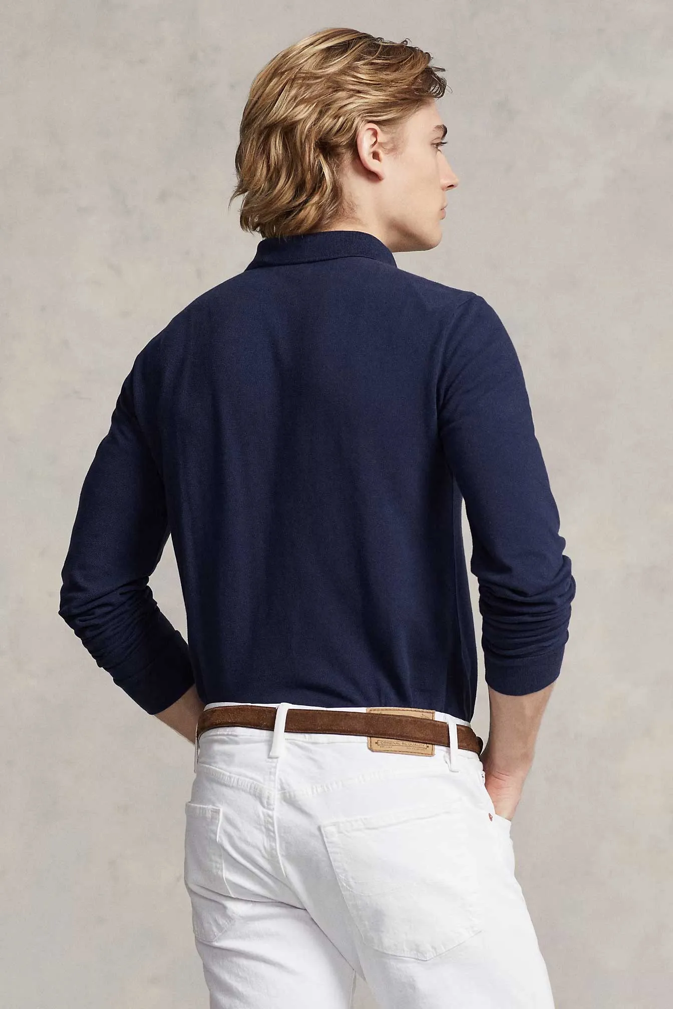 Polo Republica Men's Long Sleeve Pique Polo Shirt