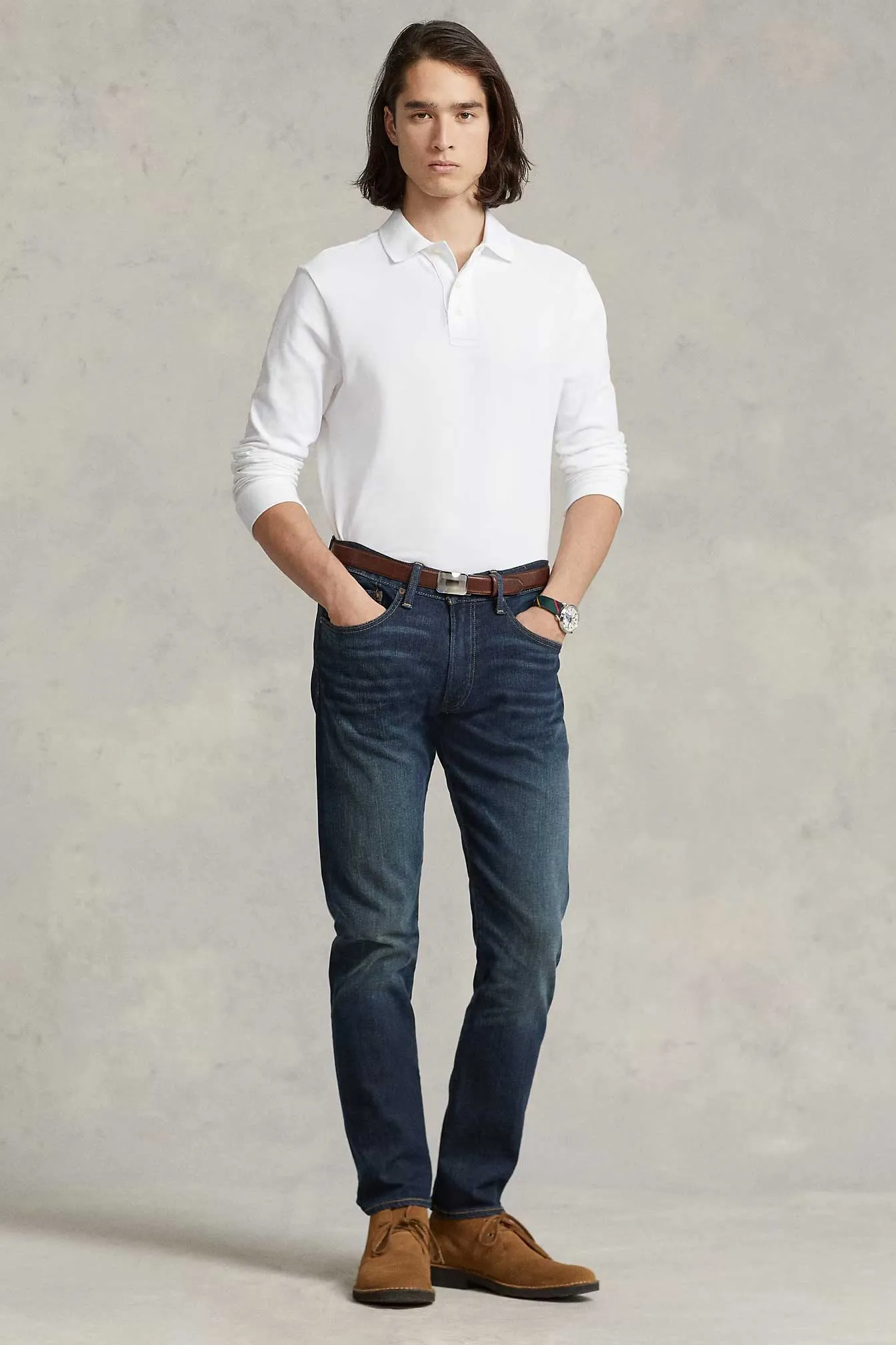 Polo Republica Men's Long Sleeve Pique Polo Shirt