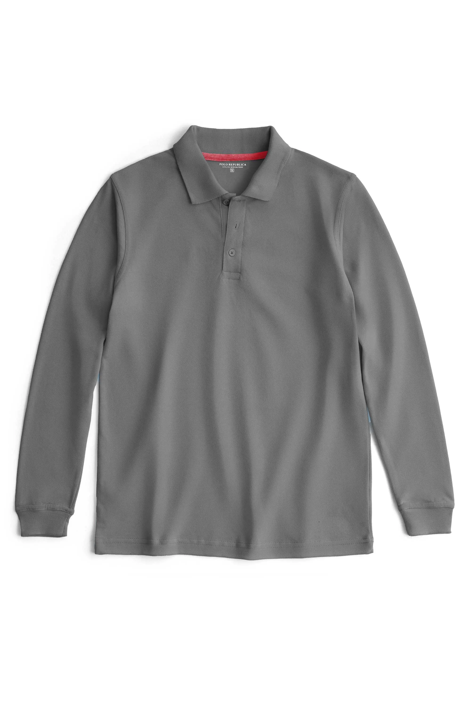 Polo Republica Men's Long Sleeve Pique Polo Shirt