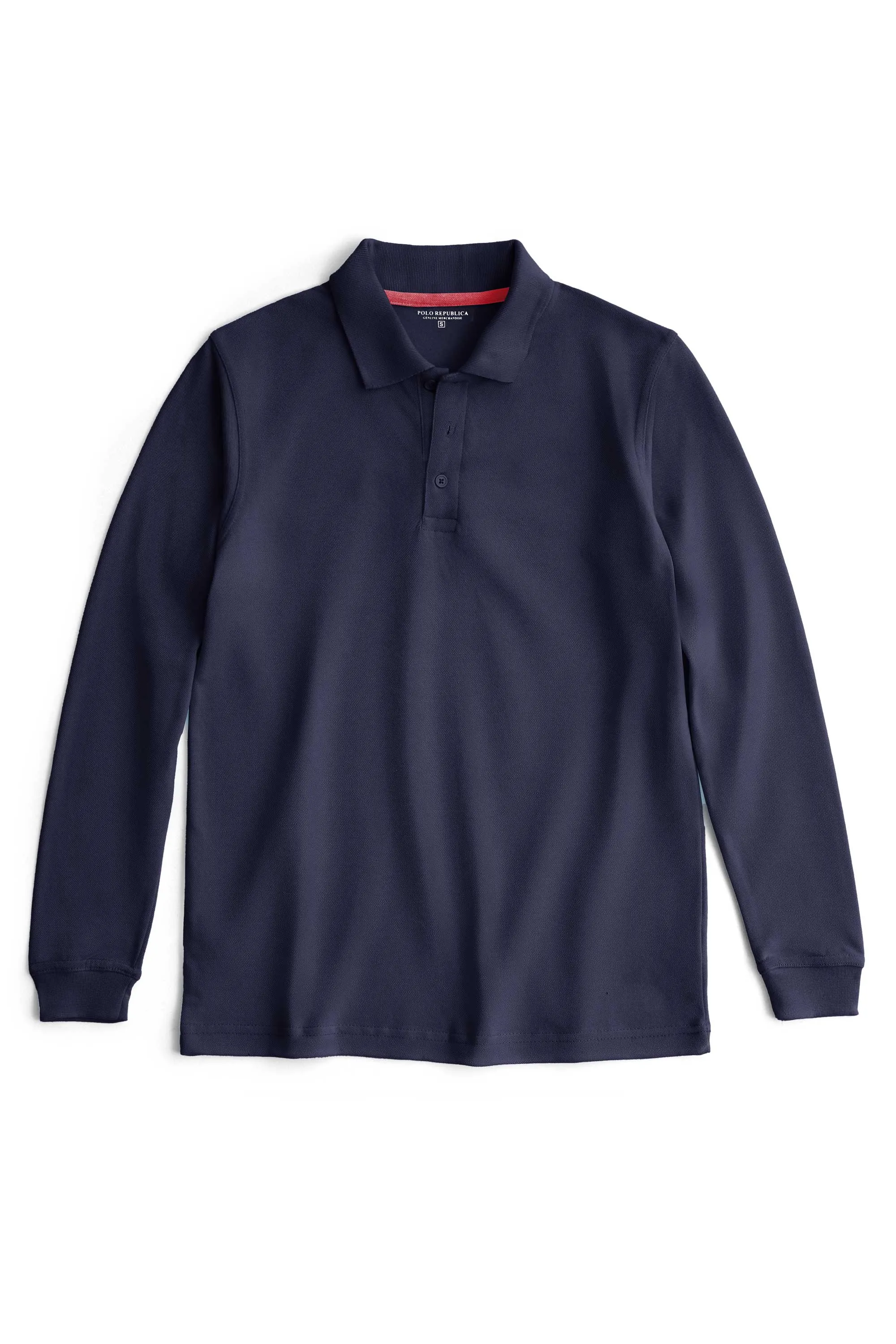 Polo Republica Men's Long Sleeve Pique Polo Shirt