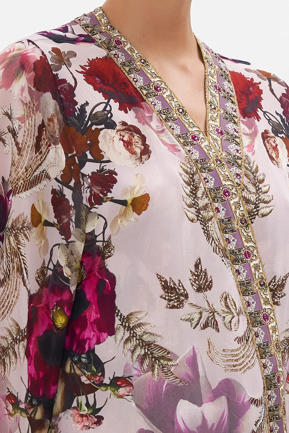 ROBE WITH DOUBLE LAYERED HEM GYPSY ROSE