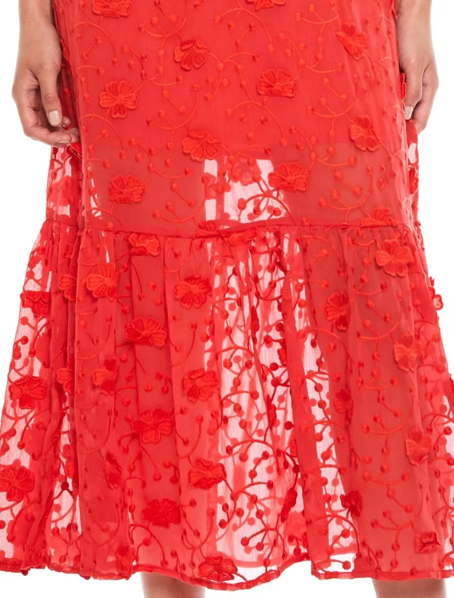 SCARLETT RUFFLE MIDI DRESS