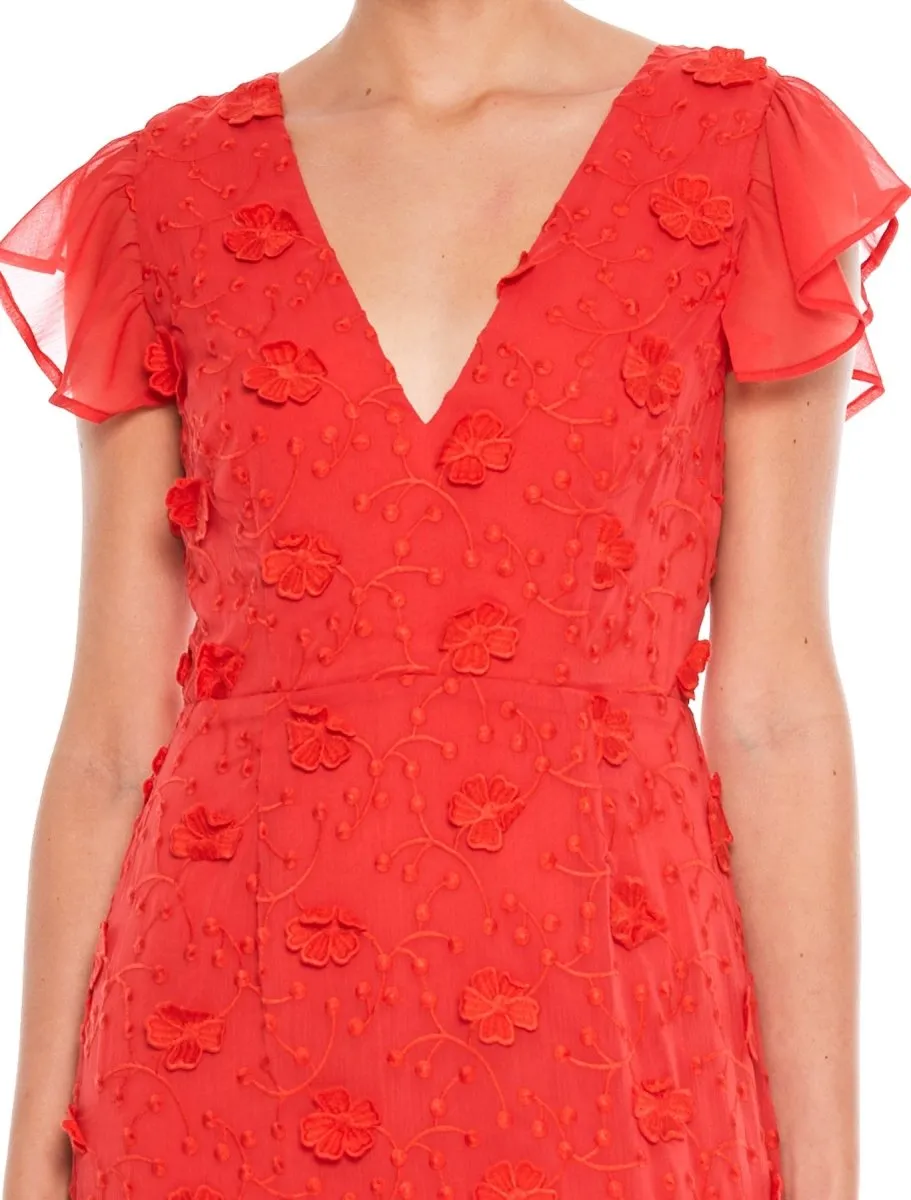 SCARLETT RUFFLE MIDI DRESS