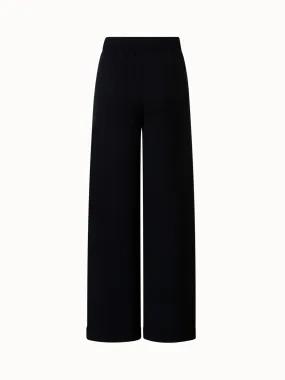 Straight Wool Stretch Knit Pants