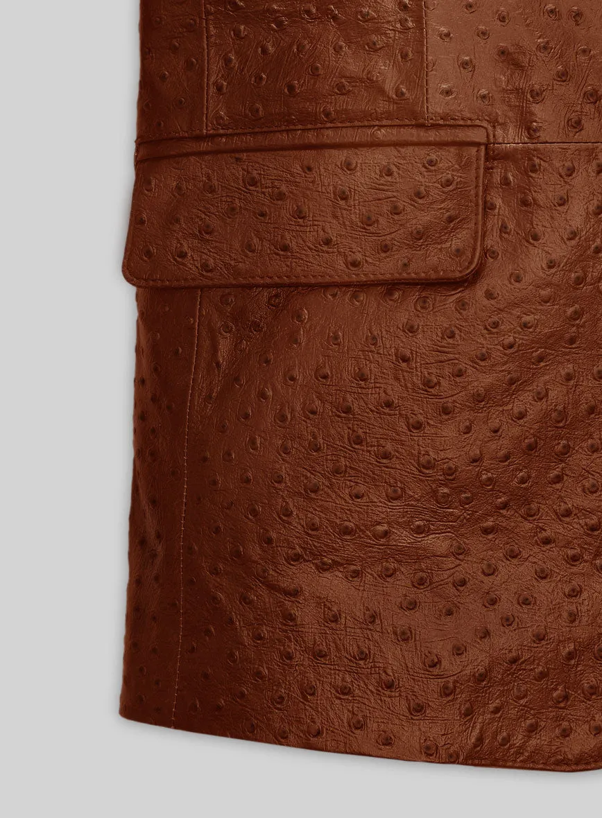 Tan Brown Ostrich Leather Blazer