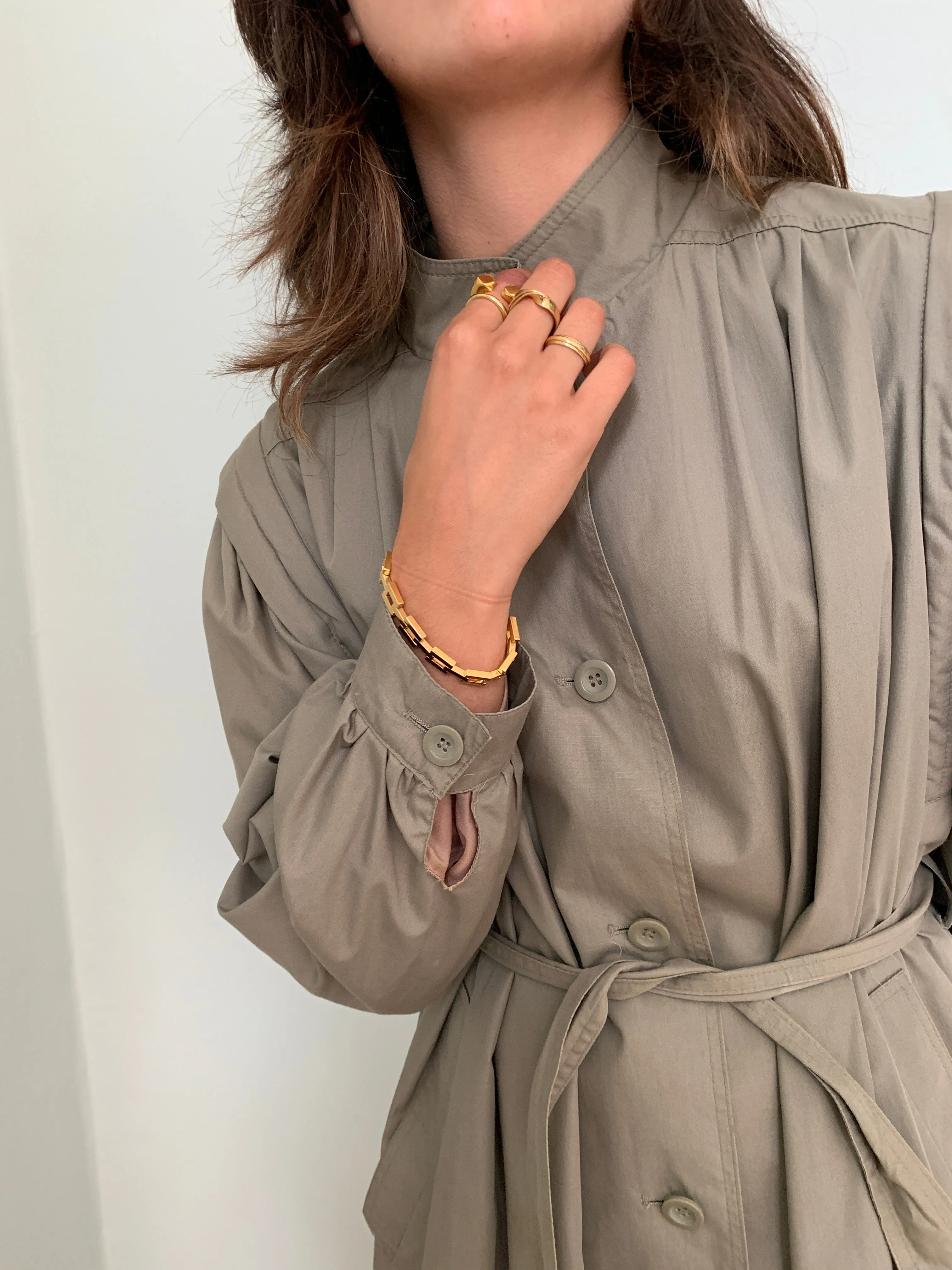 Vintage pleat back Ensign trench coat