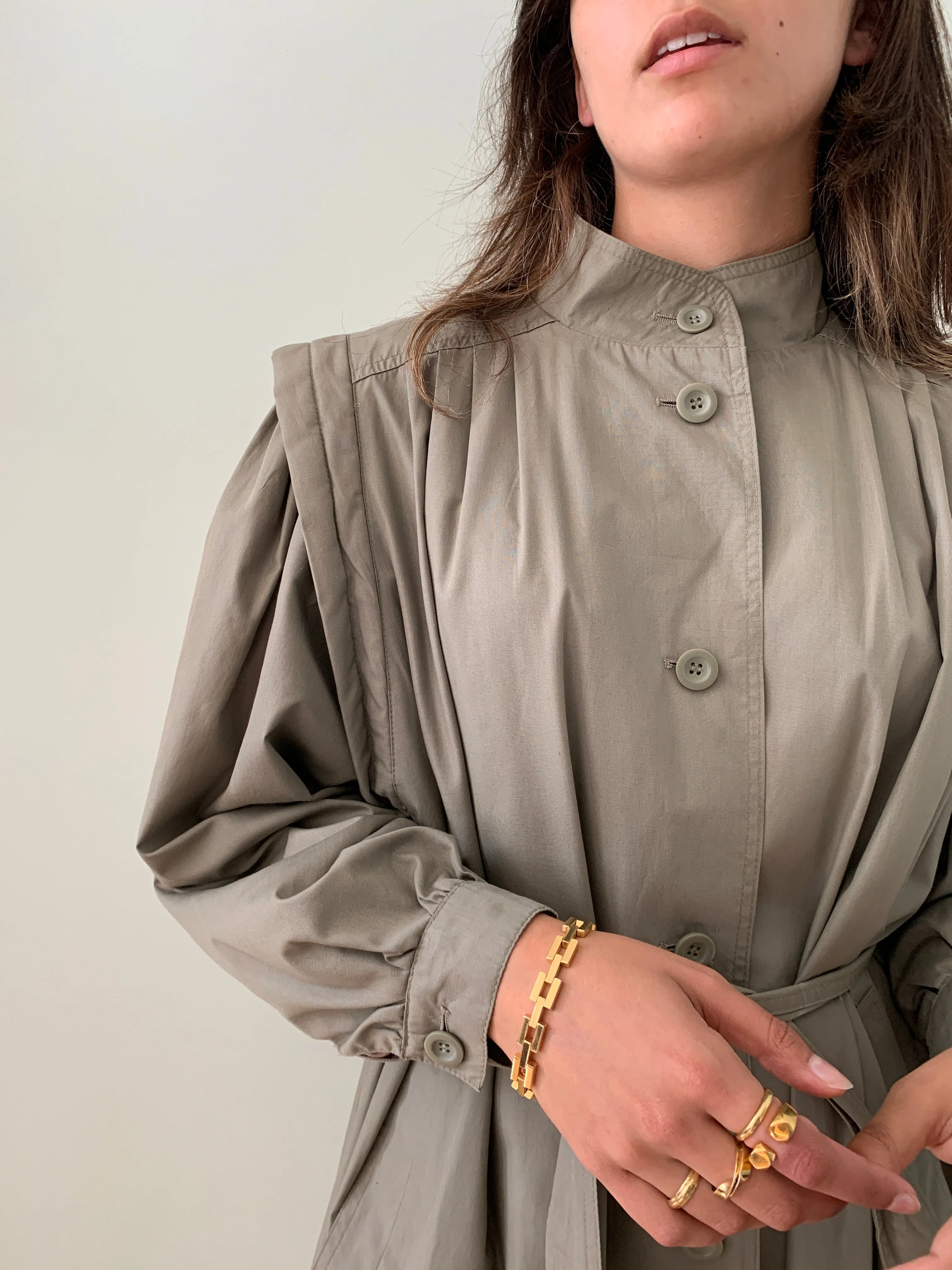 Vintage pleat back Ensign trench coat