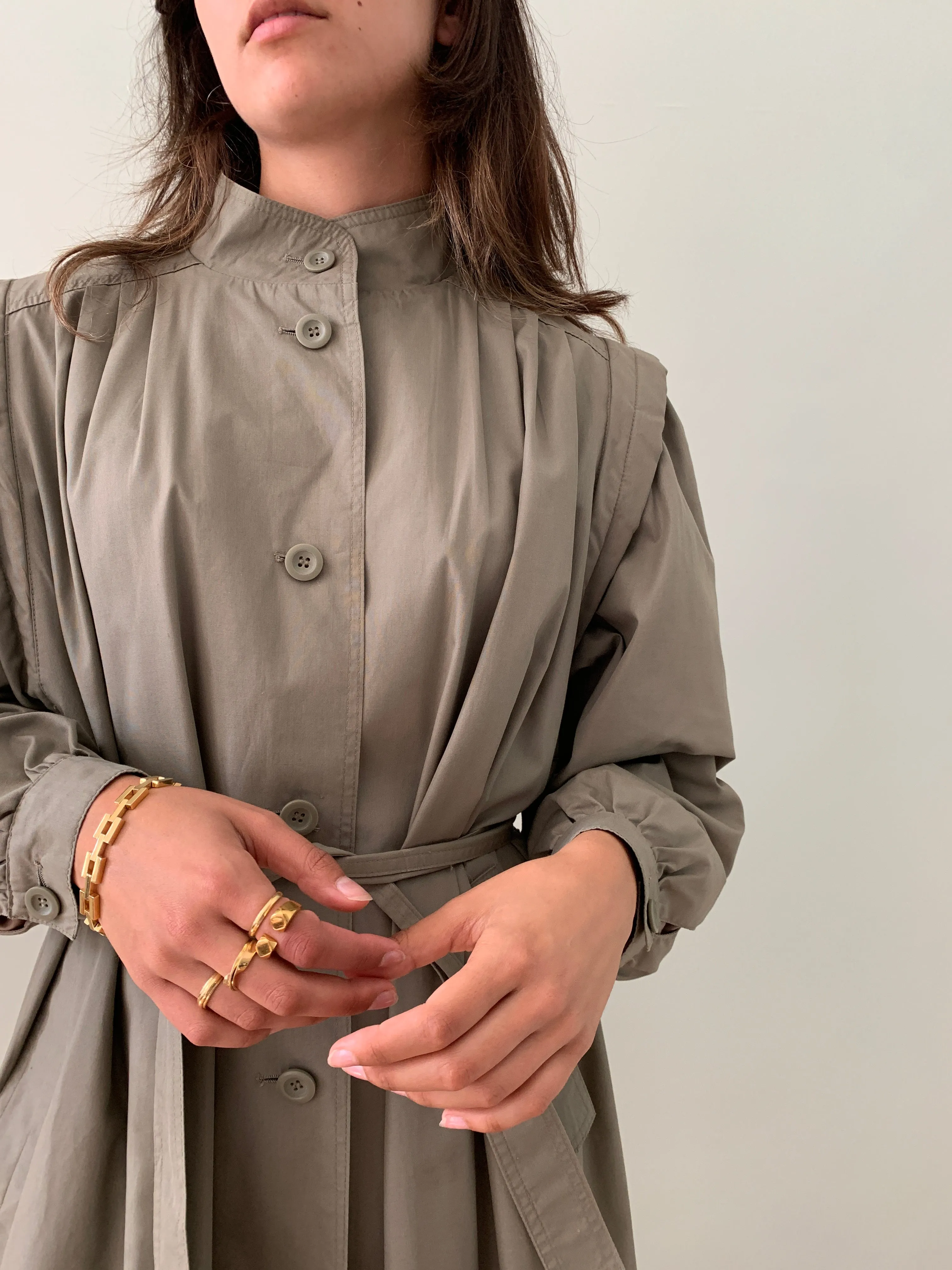 Vintage pleat back Ensign trench coat