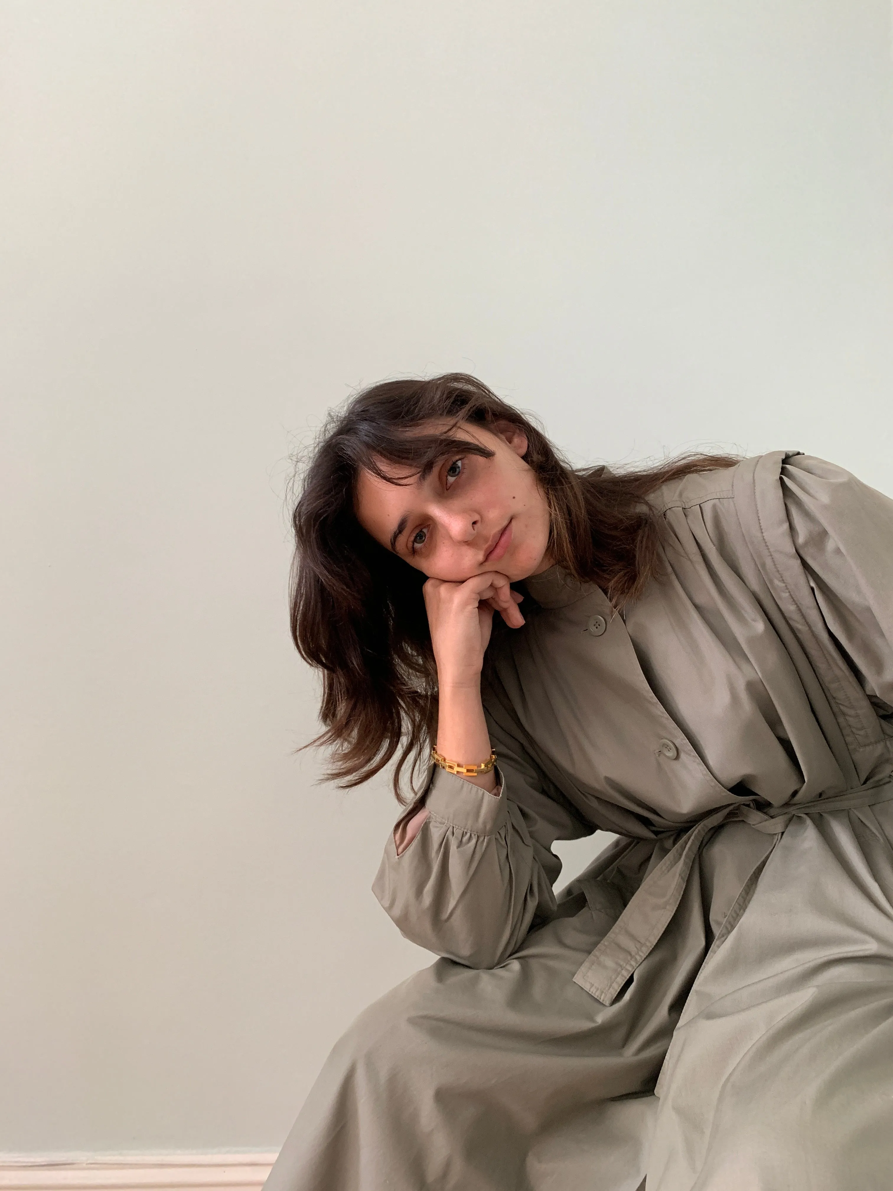 Vintage pleat back Ensign trench coat