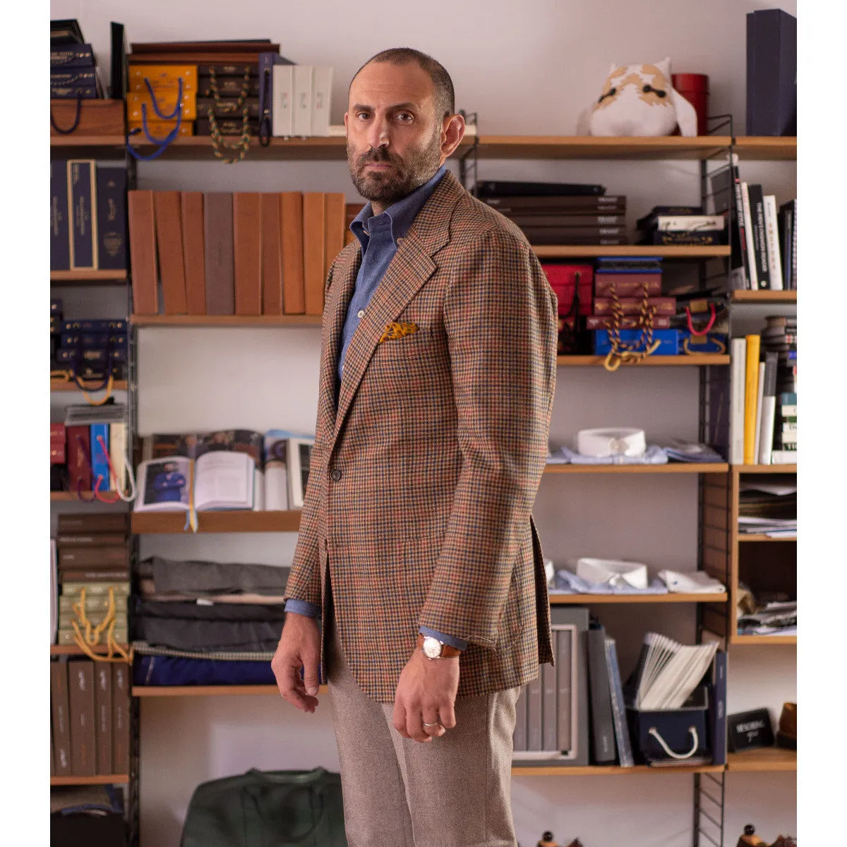 x Sartoria Carrara: Sport coat in Holland & Sherry tan gunclub check wool 9/10oz