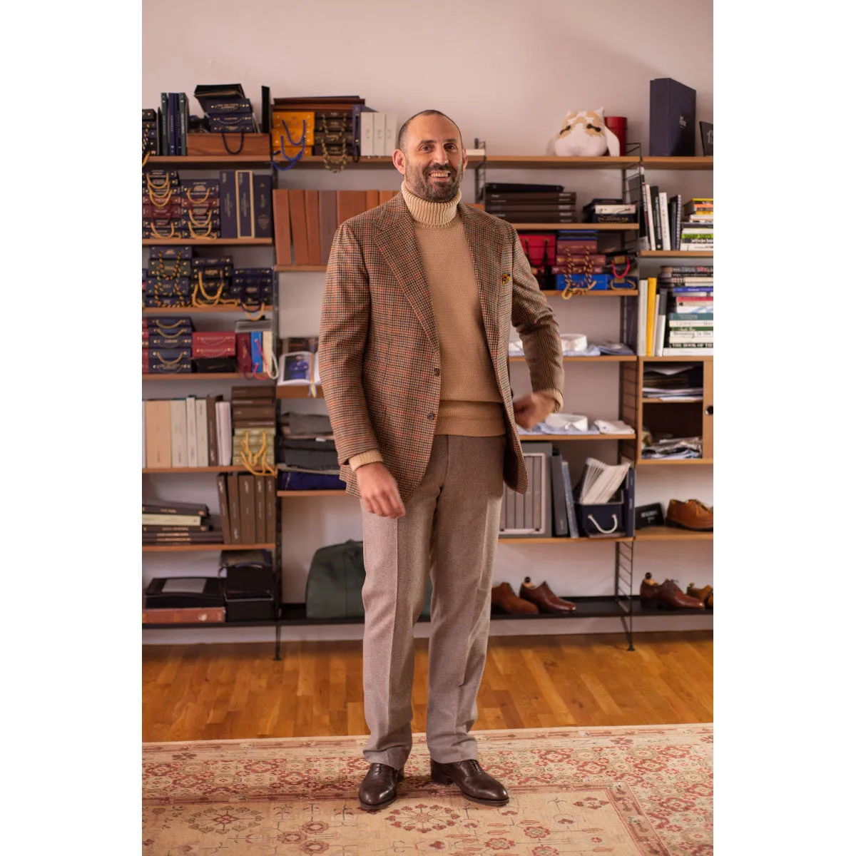 x Sartoria Carrara: Sport coat in Holland & Sherry tan gunclub check wool 9/10oz