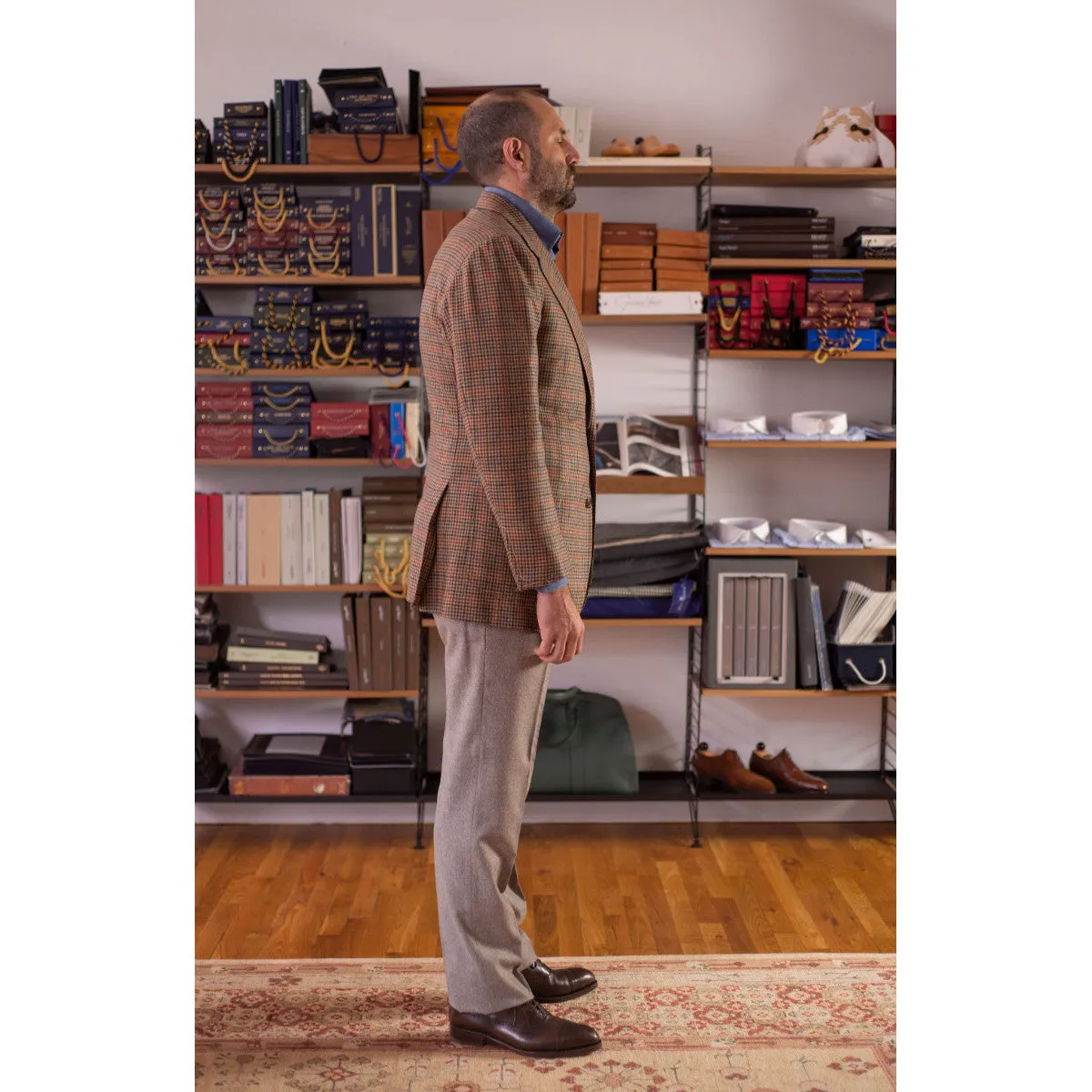 x Sartoria Carrara: Sport coat in Holland & Sherry tan gunclub check wool 9/10oz