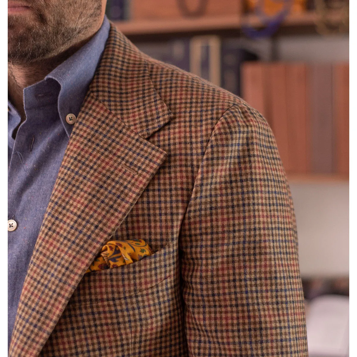 x Sartoria Carrara: Sport coat in Holland & Sherry tan gunclub check wool 9/10oz